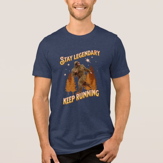 Grappige Bigfoot Hardloop Motivatie Tri-Blend Shirt (Voorkant)