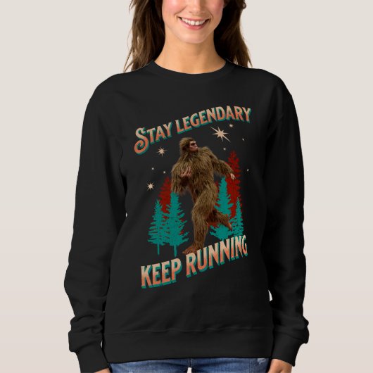Grappige Bigfoot Hardloop Motivatie Trui (Voorkant)