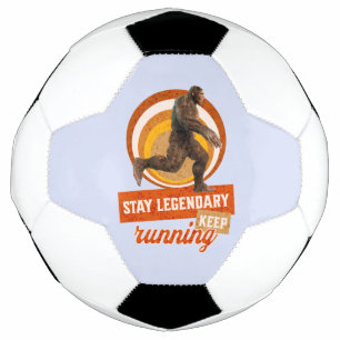 Grappige Bigfoot Hardloop Motivatie Voetbal