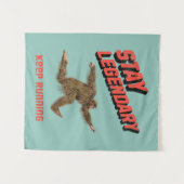 Grappige Bigfoot Hardloop Motivatie Wandkleed (Voorkant (horizontaal))
