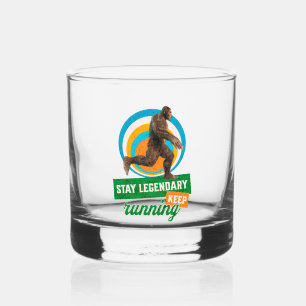 Grappige Bigfoot Hardloop Motivatie Whisky Glas