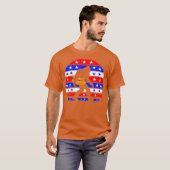 Grappige BigFoot Hot Dog Amerikaanse vlag T-shirt (Voorkant volledig)