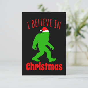 Grappige Bigfoot Ik Geloof In Kerstmis Bedankkaart