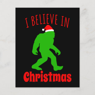 Grappige Bigfoot Ik Geloof In Kerstmis Flyer