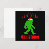 Grappige Bigfoot Ik Geloof In Kerstmis Kaart (Voorkant / Achterkant)