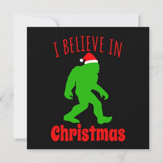 Grappige Bigfoot Ik Geloof In Kerstmis Kaart (Voorkant)