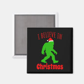 Grappige Bigfoot Ik Geloof In Kerstmis Magneet (Voorkant / Achterkant)