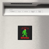 Grappige Bigfoot Ik Geloof In Kerstmis Magneet (Insitu (Vaatwasser))