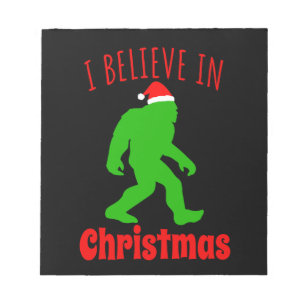Grappige Bigfoot Ik Geloof in Kerstmis Notitieblok