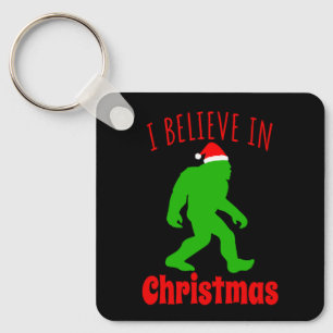 Grappige Bigfoot Ik Geloof In Kerstmis Sleutelhanger