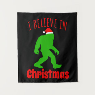 Grappige Bigfoot Ik Geloof In Kerstmis Wandkleed