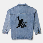 Grappige Bigfoot - Ik geloof in mezelf Denim Jacket (Achterkant)
