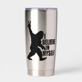 Grappige Bigfoot - Ik geloof in mezelf   Geïsoleerde Drinkbeker