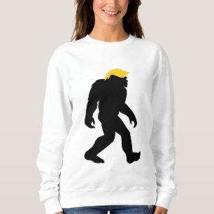 Grappige Bigfoot in Trump Yellow Hair 2024 Verkiez Trui