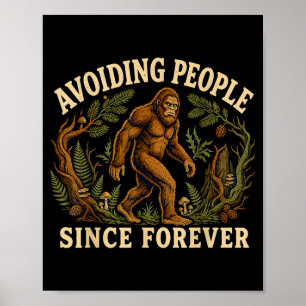 Grappige bigfoot introvert die mensen sasquatch ve poster