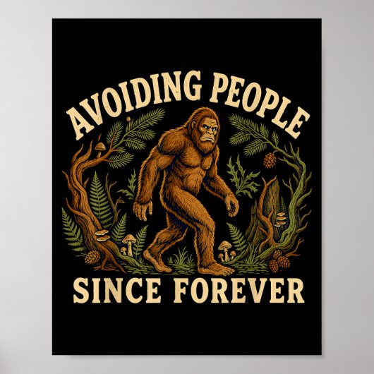 Grappige bigfoot introvert die mensen sasquatch ve poster (Voorkant)