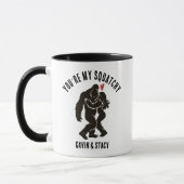 Grappige BigFoot “Je bent mijn Squatchy” Jubileum Mok (Links)