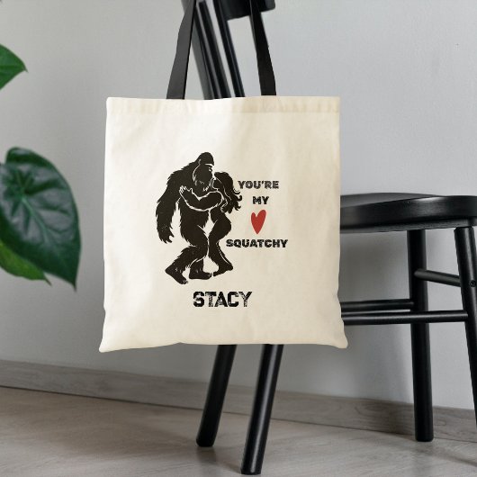 Grappige BigFoot “Je bent mijn Squatchy” Romantisc Tote Bag