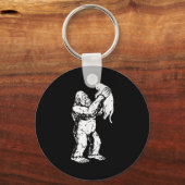 Grappige Bigfoot Kat Sasquatch Kitten Lieve Valent Sleutelhanger (Voorkant)
