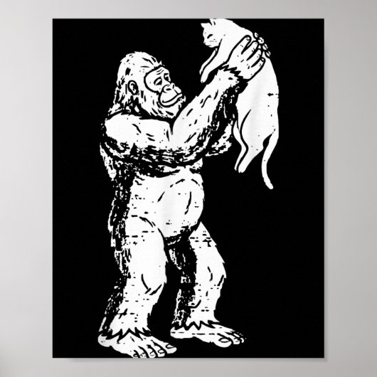 Grappige Bigfoot Kat Sasquatch Kitten Schattige Va Poster (Voorkant)