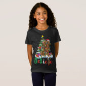 Grappige Bigfoot Kerstboom Lichten Kerstmis Sasqua T-shirt (Voorkant volledig)