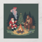 Grappige Bigfoot Kerstman Sasquatch Kamperen  Kaart (Voorkant)