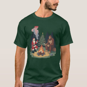 Grappige Bigfoot Kerstman Sasquatch Kamperen T-shirt