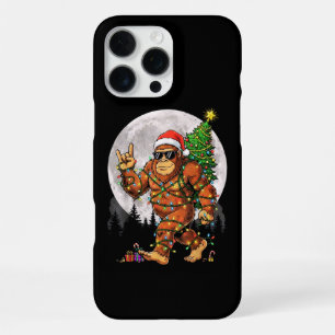 Grappige Bigfoot Kerstverlichting en Maan iPhone 16 Pro Max Hoesje
