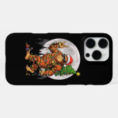 Grappige Bigfoot Kerstverlichting en Maan iPhone Hoesje (Achterkant horizontaal)