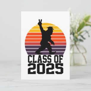 Grappige Bigfoot-klasse van 2025 - Afstuderen 2025 Feestdagenkaart