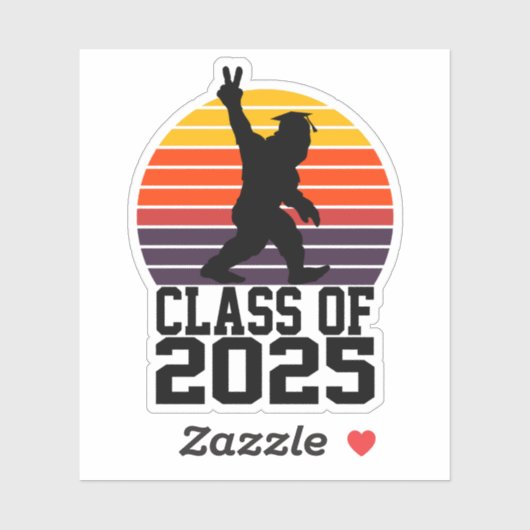 Grappige Bigfoot-klasse van 2025 - Afstuderen 2025 Sticker (Vel)