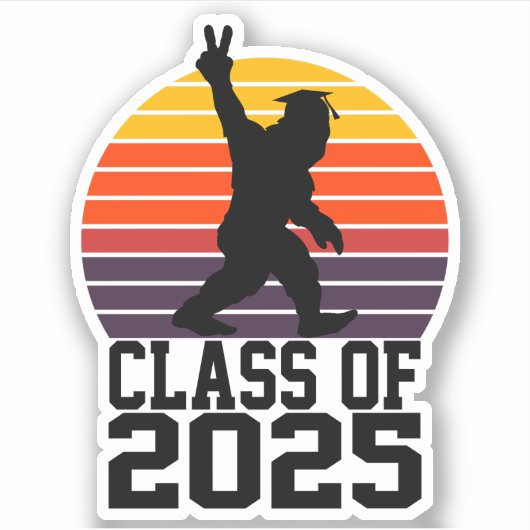 Grappige Bigfoot-klasse van 2025 - Afstuderen 2025 Sticker (Voorkant)