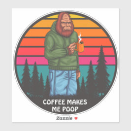 Grappige Bigfoot-koffie laat me Sasquatch-vrachtwa Sticker