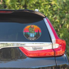 Grappige Bigfoot-koffie laat me Sasquatch-vrachtwa Sticker