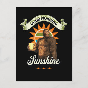 Grappige Bigfoot Koffie Ochtendhumor Briefkaart
