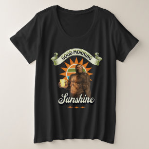 Grappige Bigfoot Koffie Ochtendhumor Grote Maat T-shirt
