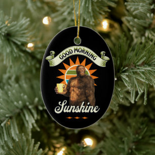 Grappige Bigfoot Koffie Ochtendhumor Keramisch Ornament