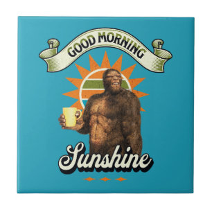 Grappige Bigfoot Koffie Ochtendhumor Tegeltje