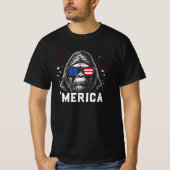 Grappige Bigfoot Merica 4 juli zonnebril T-shirt (Voorkant)