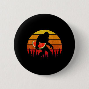 Grappige Bigfoot Met Watermeloen Schijf Meloen Zom Ronde Button 5,7 Cm