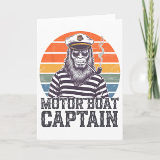 Grappige Bigfoot Motorboot Kapitein Kaart
