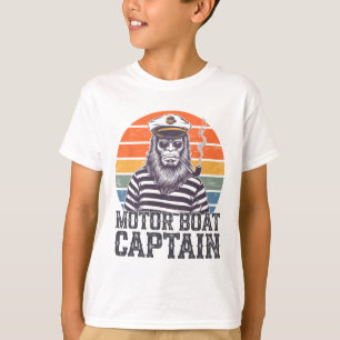 Grappige Bigfoot Motorboot Kapitein T-shirt