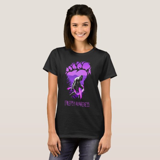 grappige bigfoot ondersteunt epilepsie t-shirt (Voorkant volledig)