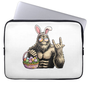 Grappige Bigfoot Paasei Rots Sasquatch Pasen Dag Laptop Sleeve