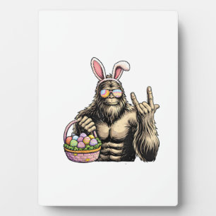 Grappige Bigfoot Pasen Ei Rots Sasquatch Eerste Pa Fotoplaat