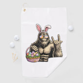 Grappige Bigfoot Pasen Ei Rots Sasquatch Eerste Pa Golfhanddoek (Insitu)