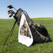 Grappige Bigfoot Pasen Ei Rots Sasquatch Eerste Pa Golfhanddoek (Groen)