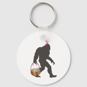 Grappige Bigfoot Pasen Grijs - Clic Fit, Ronde Hal Sleutelhanger