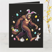 Grappige Bigfoot Pasen Sasquatch Kaart (Gele Bloem)
