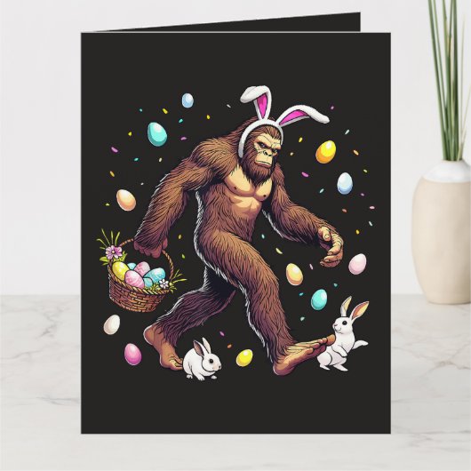 Grappige Bigfoot Pasen Sasquatch Kaart (Voorkant)